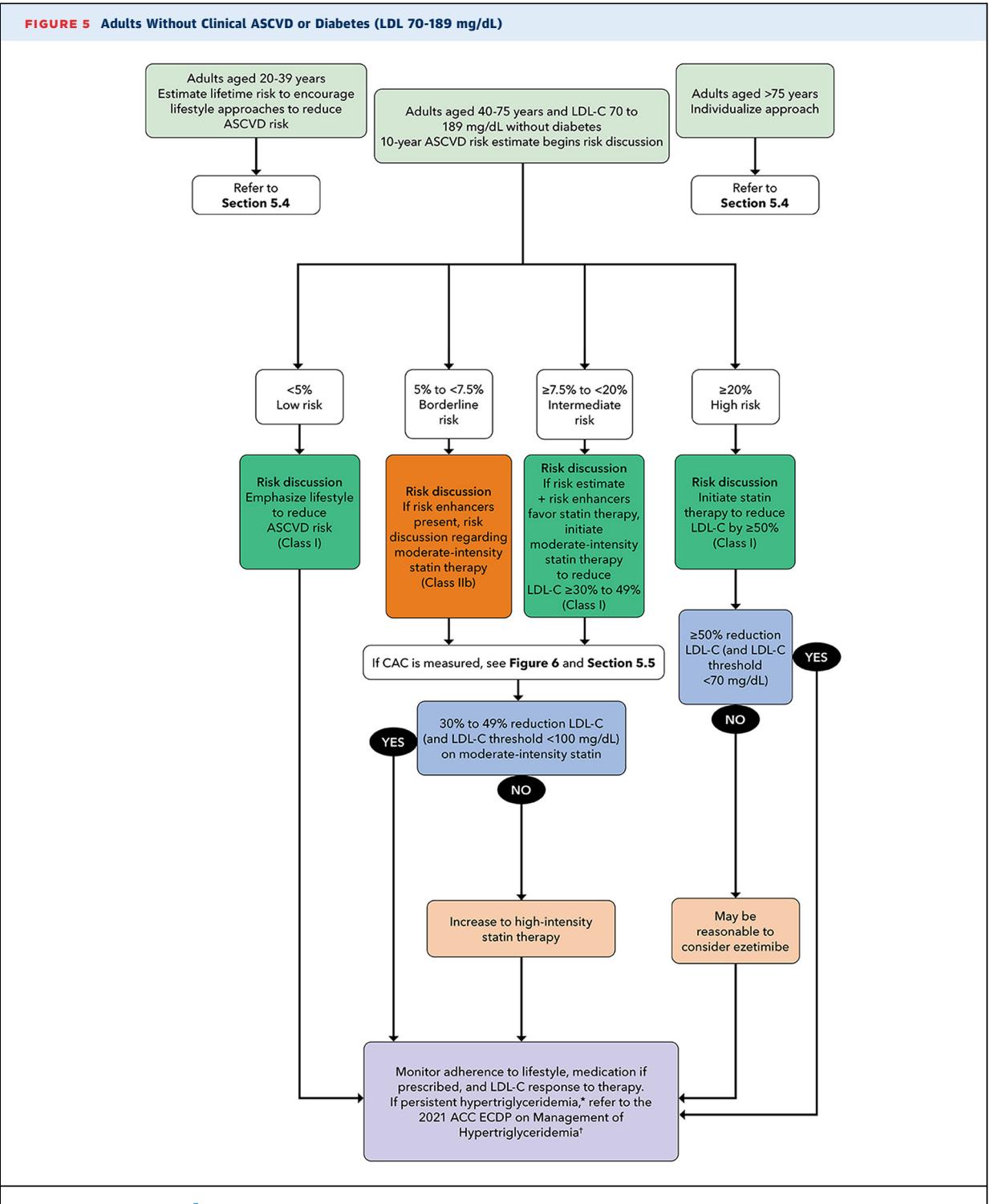 【2026 ACC/AHA Guideline for the Management of Blood Cholesterol】Primary Prevention Algorithm for Adults Without Diabetes or Clinical ASCVD