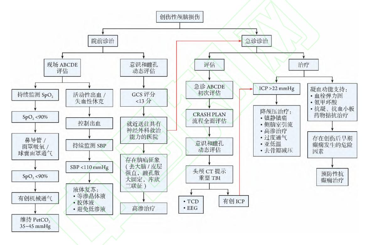 创伤性颅脑损伤诊治流程图