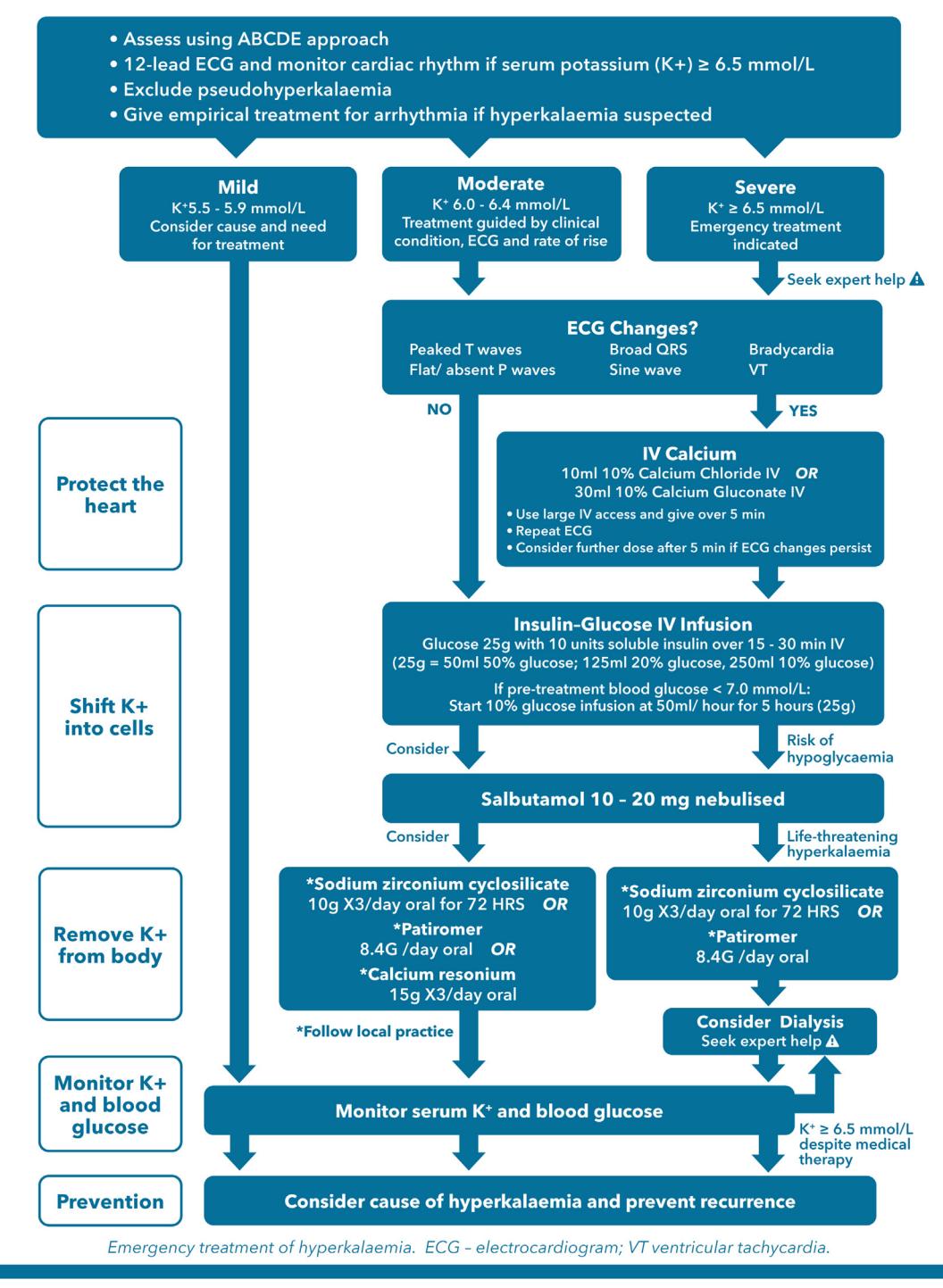 【Emergency Management of Hyperkalaemia】Clinical Algorithm for Hyperkalaemia Management