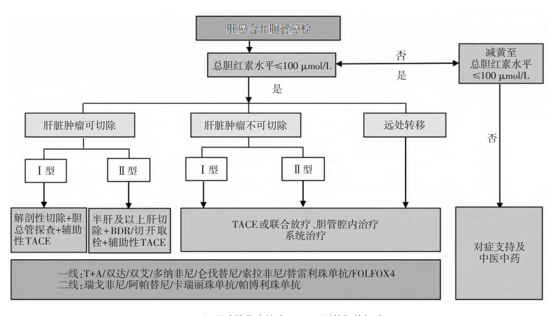 【肝癌合并胆管癌栓诊疗流程图】