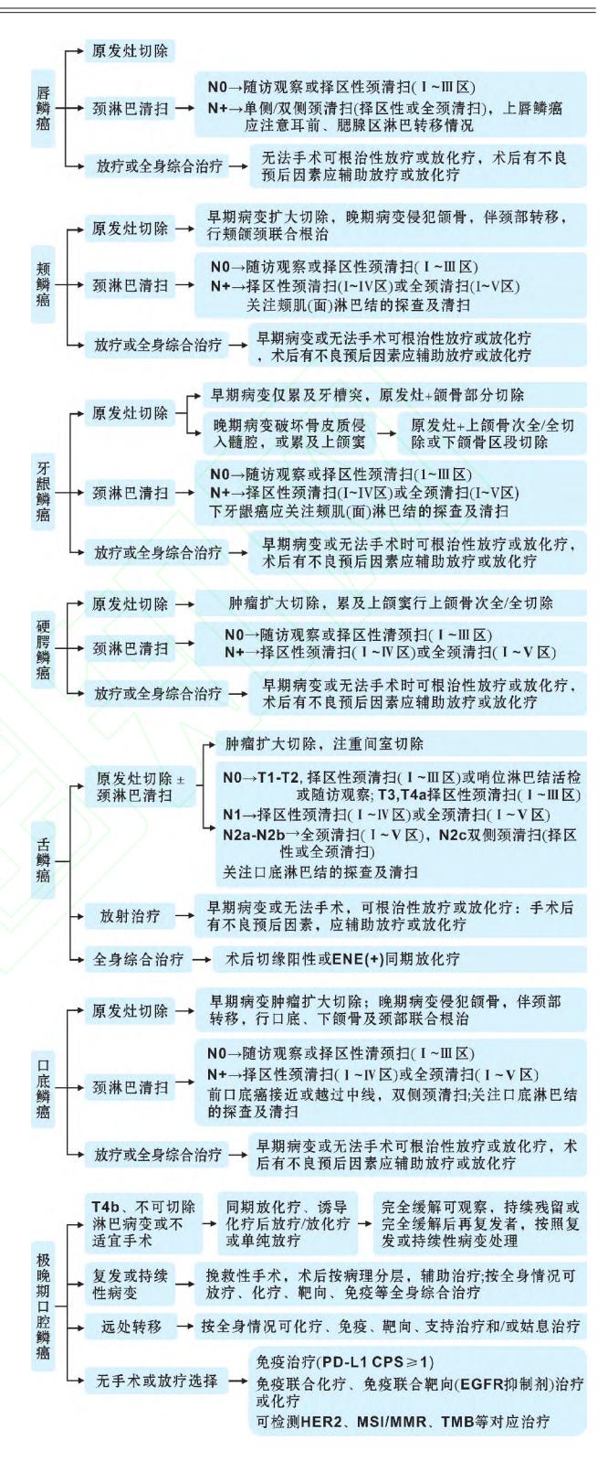 【口腔鳞状细胞癌整合诊治专家共识】口腔鳞癌治疗流程图
