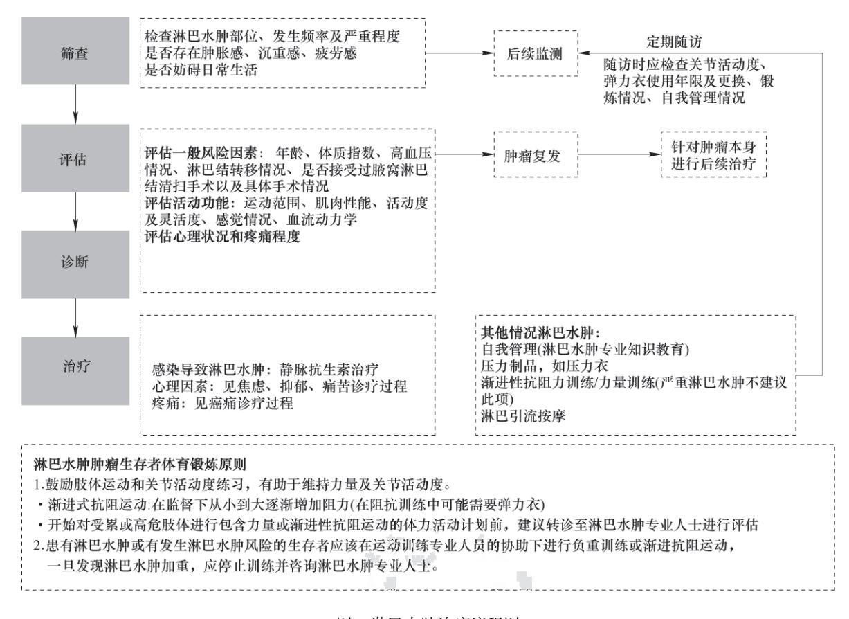 【肿瘤生存者管理专家共识】淋巴水肿诊疗流程图