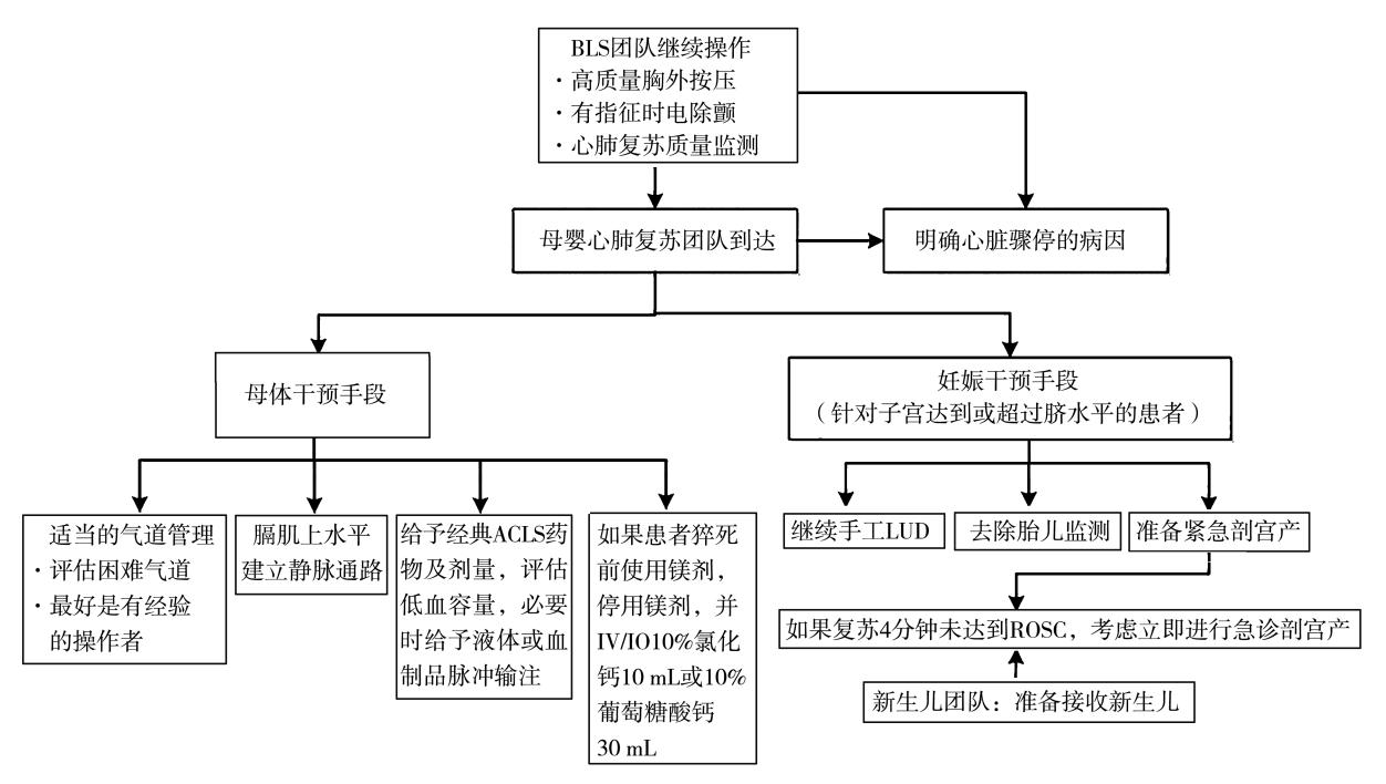 【妊娠期心肺复苏中国急诊专家共识】孕产妇心肺复苏临床路径图