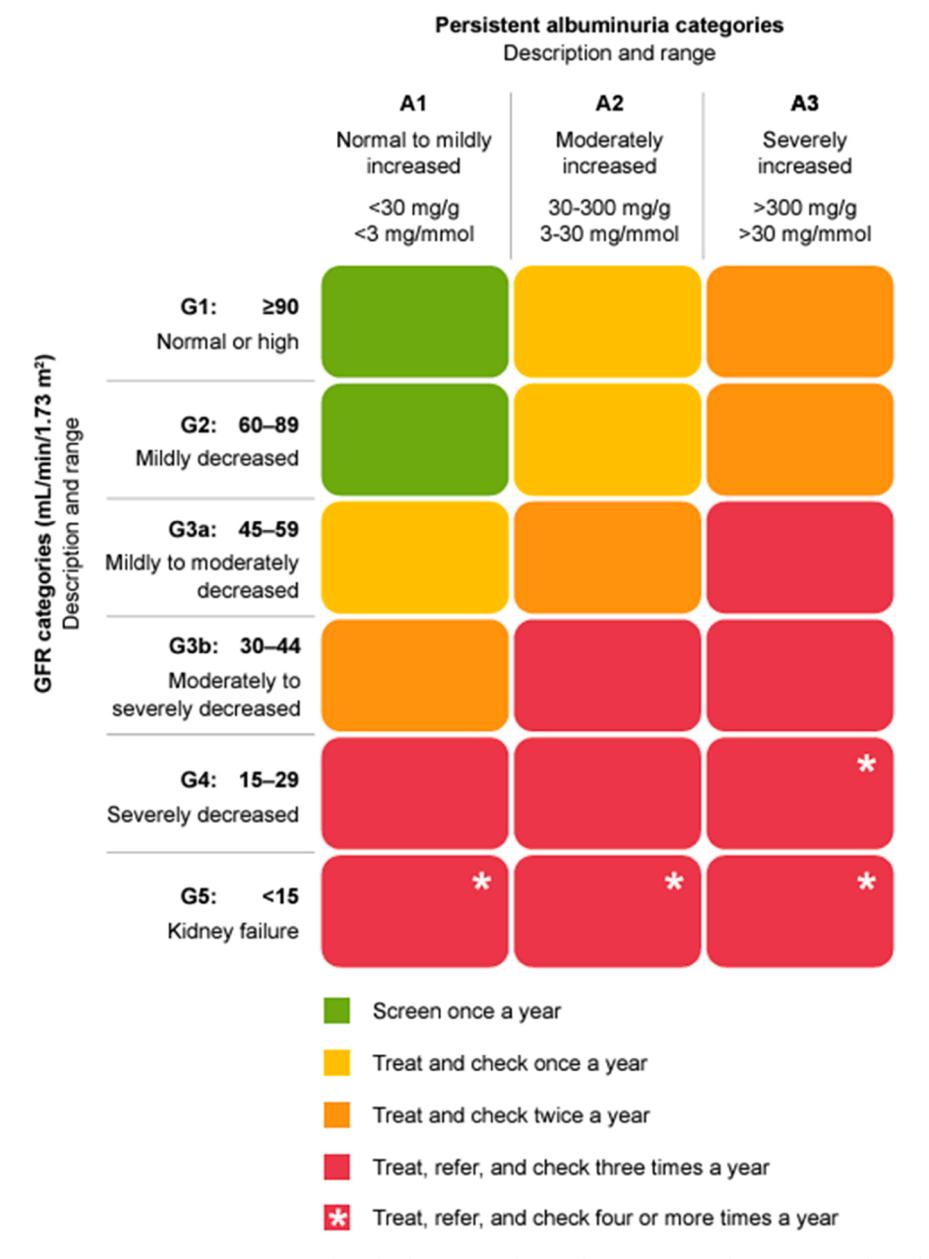 【KDIGO CKD Classification Heatmap】KDIGO慢性肾脏病分类热图