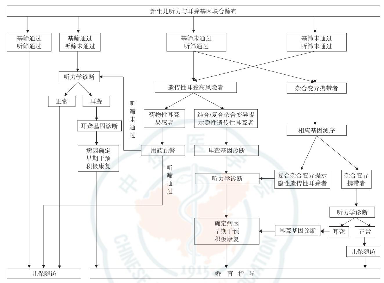 【遗传性耳聋基因筛查规范】新生儿听力与耳聋基因联合筛查流程图