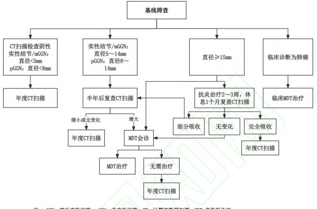 【肺结节基线筛查管理流程图】