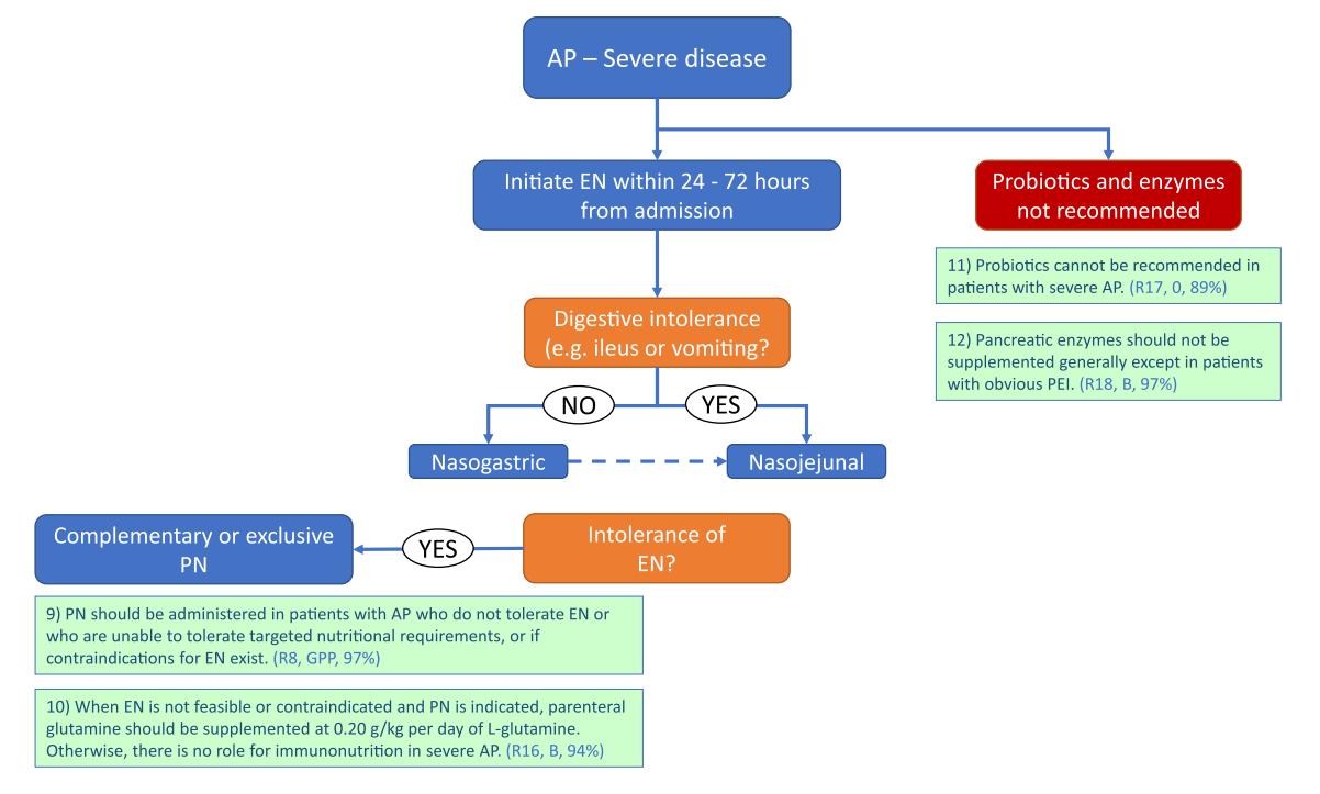 【ESPEN practical guideline on clinical nutrition in acute and chronic pancreatitis】Clinical Management Algorithm for Severe Acute Pancreatitis