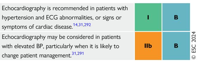 【2024 ESC Guidelines for the management of elevated blood pressure and hypertension】Echocardiography Recommendations in Hypertensive Patients