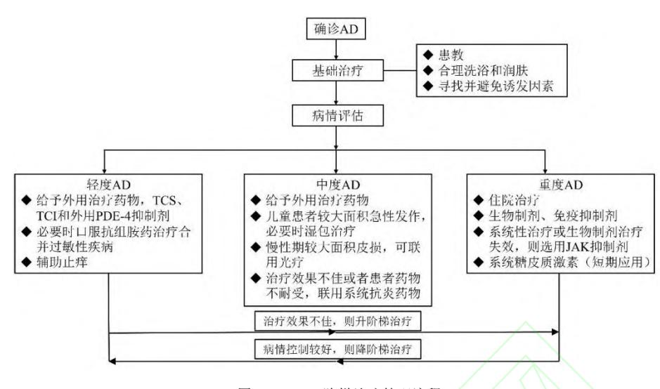 【特应性皮炎药物治疗与药学监护中国专家共识】特应性皮炎诊疗流程图