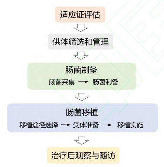 【肠菌移植制备和质控实验室标准化技术规范中国专家共识】肠菌移植临床路径图