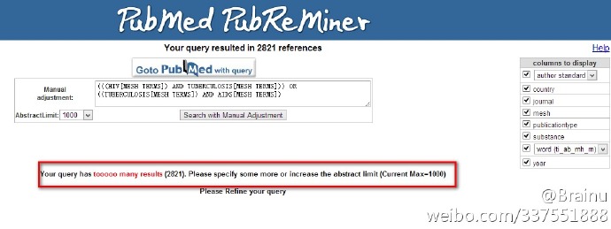 利用PubReMiner汇总分析PubMed查询结果提高查询<font color="red">效率</font>
