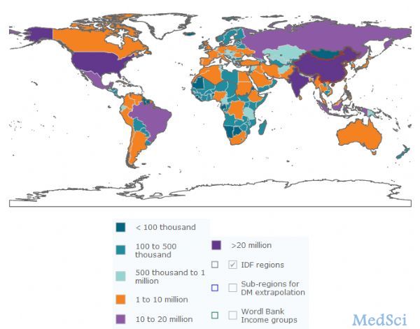 <font color="red">IDF</font> 2015：全世界共有4.15亿成年人患有糖尿病，中国1.1亿人