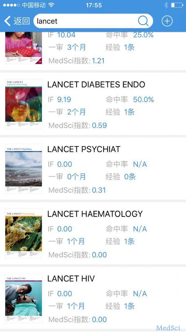 Lancet旗下三种新刊物被<font color="red">SCI</font><font color="red">收录</font>，包括综合类，血液与HIV