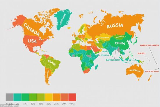 Lancet：<font color="red">全球</font>胖子超过瘦子，中国有9千万肥胖者，高居<font color="red">全球</font>榜首