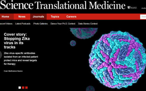 Science子刊封面、央视报道：中国团队率先获取寨卡病毒特异性人源抗体