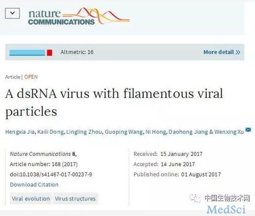 Nat Commun：华中农大团队在国际上率先发现线形双链<font color="red">RNA</font>病毒