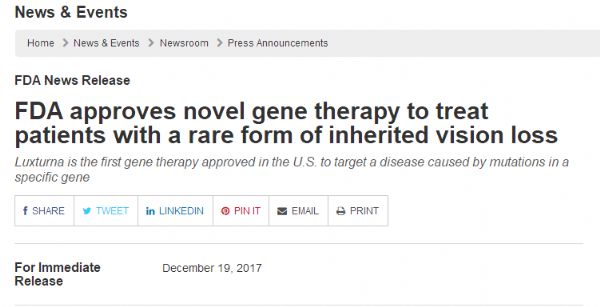 首个“靶向突变”的基因<font color="red">疗法</font>获批上市！