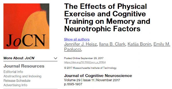 J Cogn Neurosci：高强度运动能增强记忆力！