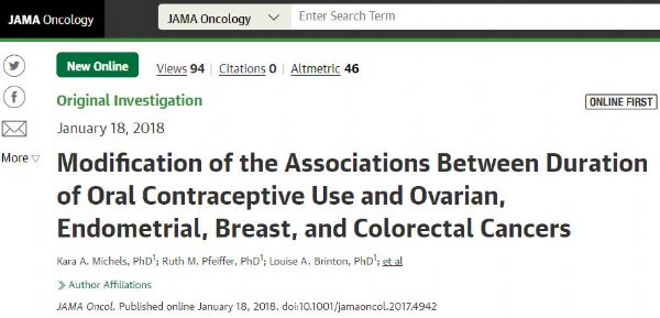 JAMA Oncol：避孕药可大大降低女性癌症<font color="red">发病</font>率！