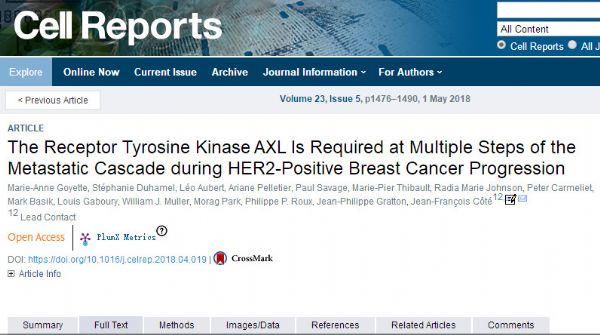 Cell Rep：HER2+乳腺癌治疗新希望！增殖蔓延多步骤共同靶点被发现