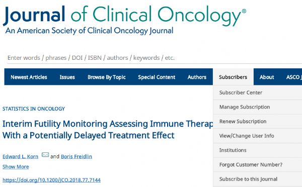 J Clin Oncol：免疫治疗时代，临床试验进行中期无效性分析是否合理？