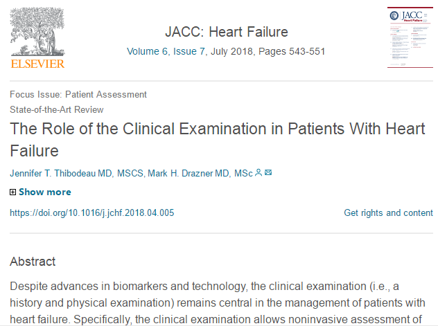 JACC Heart Fail：一图读懂心衰体检，九个体征可了解<font color="red">体循环</font>淤血、肺淤血和低心排情况