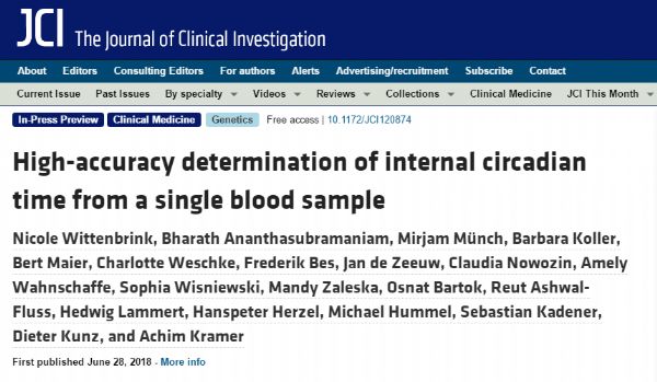 J Clin Invest：新型血液检测手段或能准确“读取”患者机体的生物钟 时间疗法有望被推广