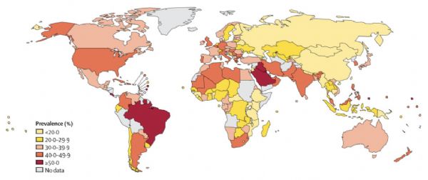 <font color="red">Lancet</font> Glob <font color="red">Health</font>：世界范围缺乏身体活动的趋势研究