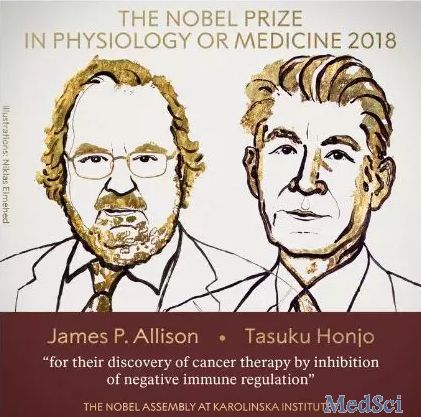 2018年诺贝尔生理学或医学<font color="red">奖</font>揭晓！James P. Allison和Tasuku Honjo获奖！