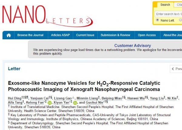 Nano Lett：纳米酶催化肿瘤光声成像研究获进展