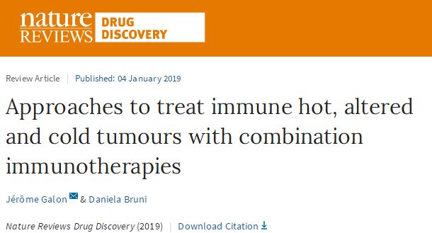 Nature Reviews Drug Discovery：如何使用免疫组合疗法治疗“冷肿瘤”和“热肿瘤”？