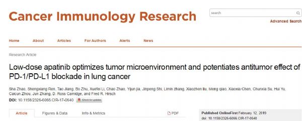 Cancer Immunol Res：<font color="red">肺癌</font>免疫<font color="red">治疗</font>研究领域取得新突破！