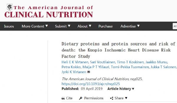 Am J Clin Nutr：警惕！多吃动物性蛋白或与人群死亡风险增加直接相关
