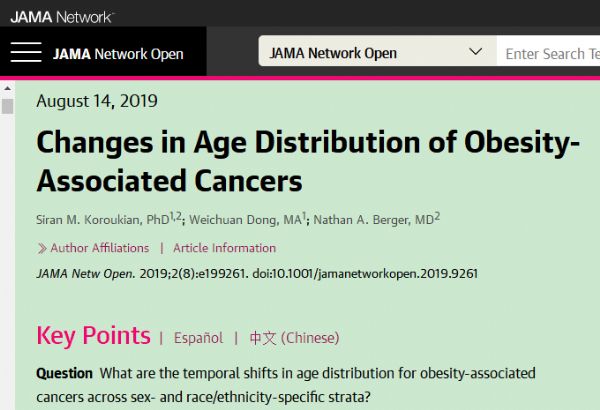 JAMA Netw Open：十六年大数据严重警告！肥胖携癌症一起年轻化！“中年危机”来了？