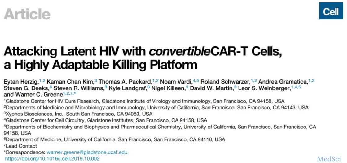 Cell：<font color="red">CAR-T</font>被改造后有望攻克艾滋病