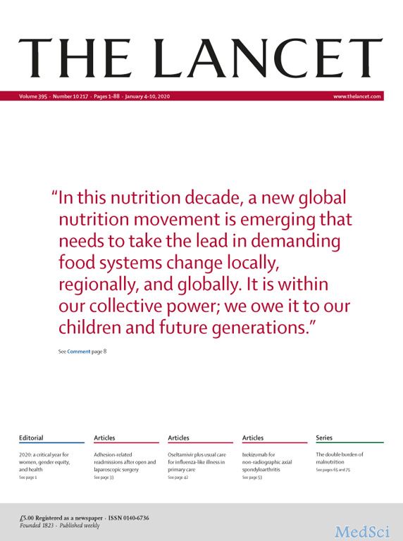【盘点】2020年1月4日<font color="red">Lancet</font>研究精选
