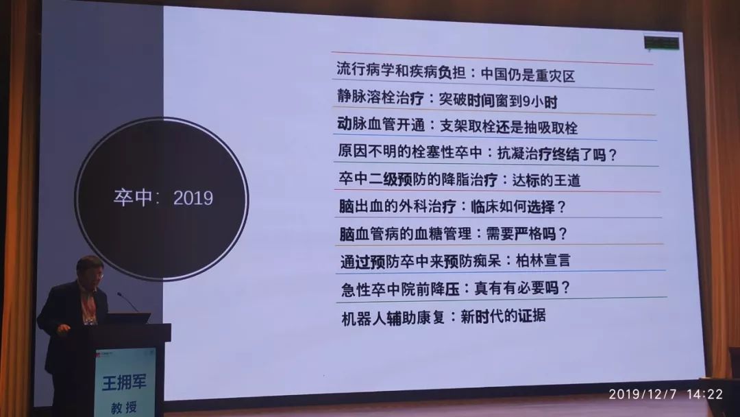 <font color="red">王</font><font color="red">拥军</font>：2019年脑血管病领域重要的十大临床研究进展